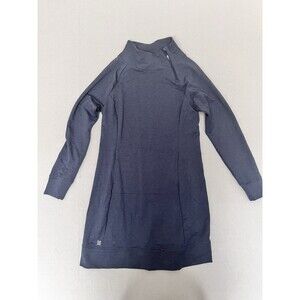 Title Nine Guthrie French Terry Mock Neck Long Sleeve Navy/Grey Dress Size M